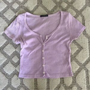 Brandy Melville Button Up Zelly Top in Purple